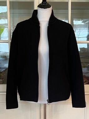 Isabel Marant Etoile Black Wool Bomber Jacket Coat, Size 38, Medium